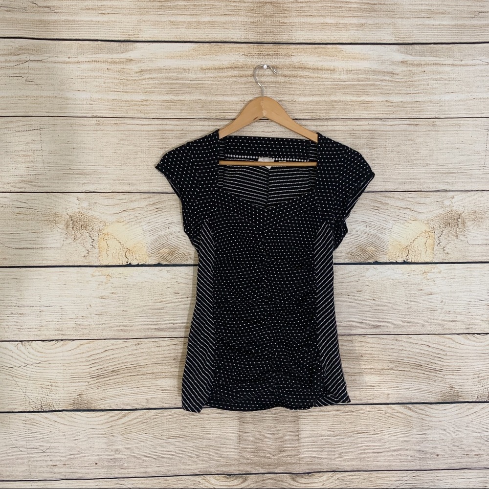 Anthropologie Postage Stamp Polka Dot Blouse